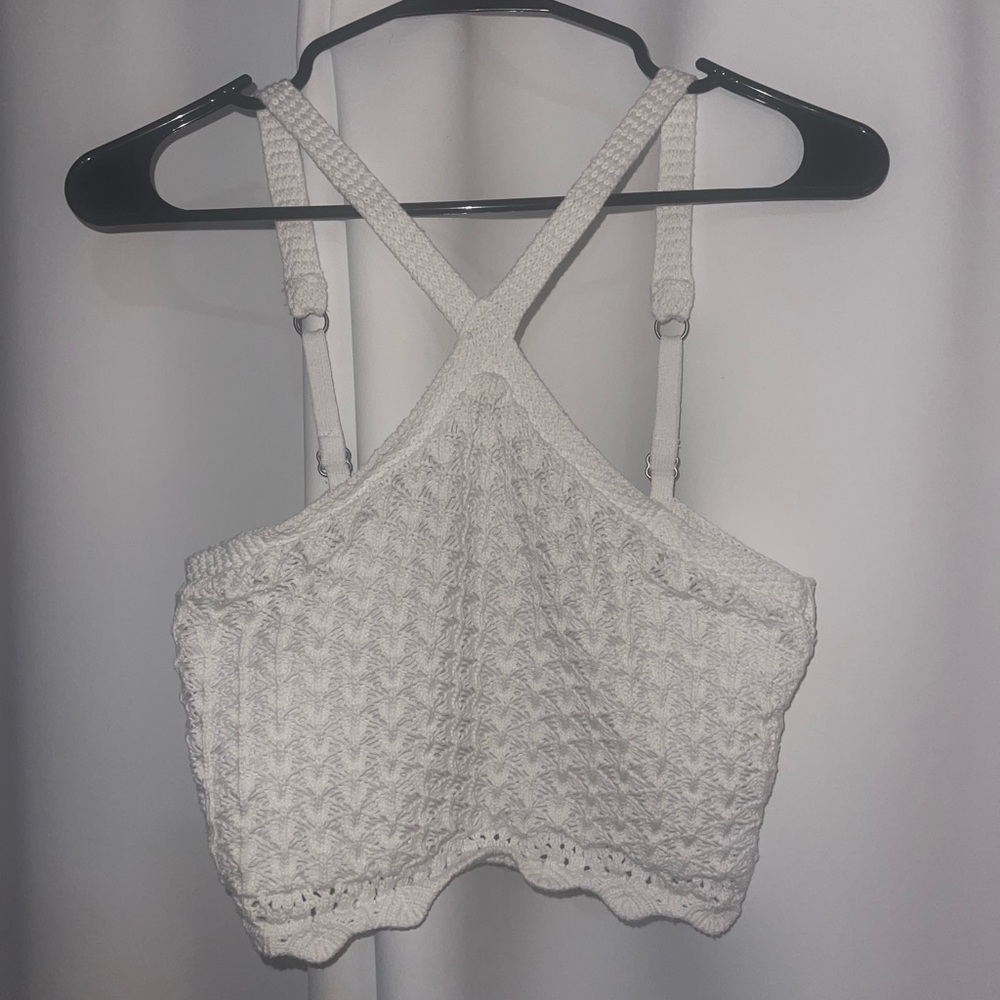 Cropped Knit Crochet Top